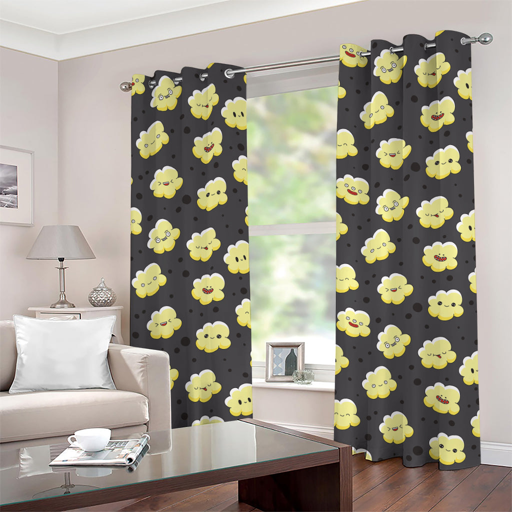Cute Popcorn Pattern Print Grommet Curtains