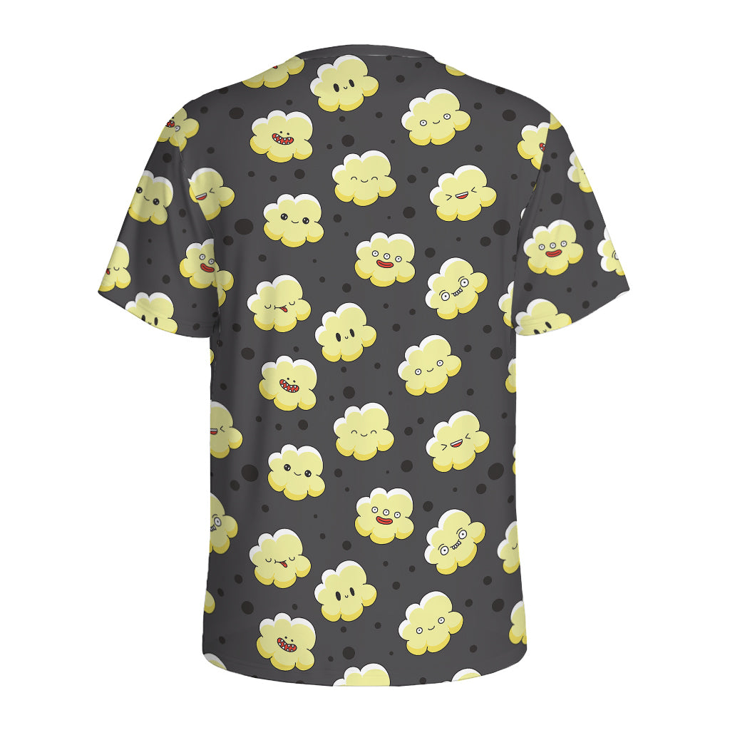 Cute Popcorn Pattern Print Men's Sports T-Shirt