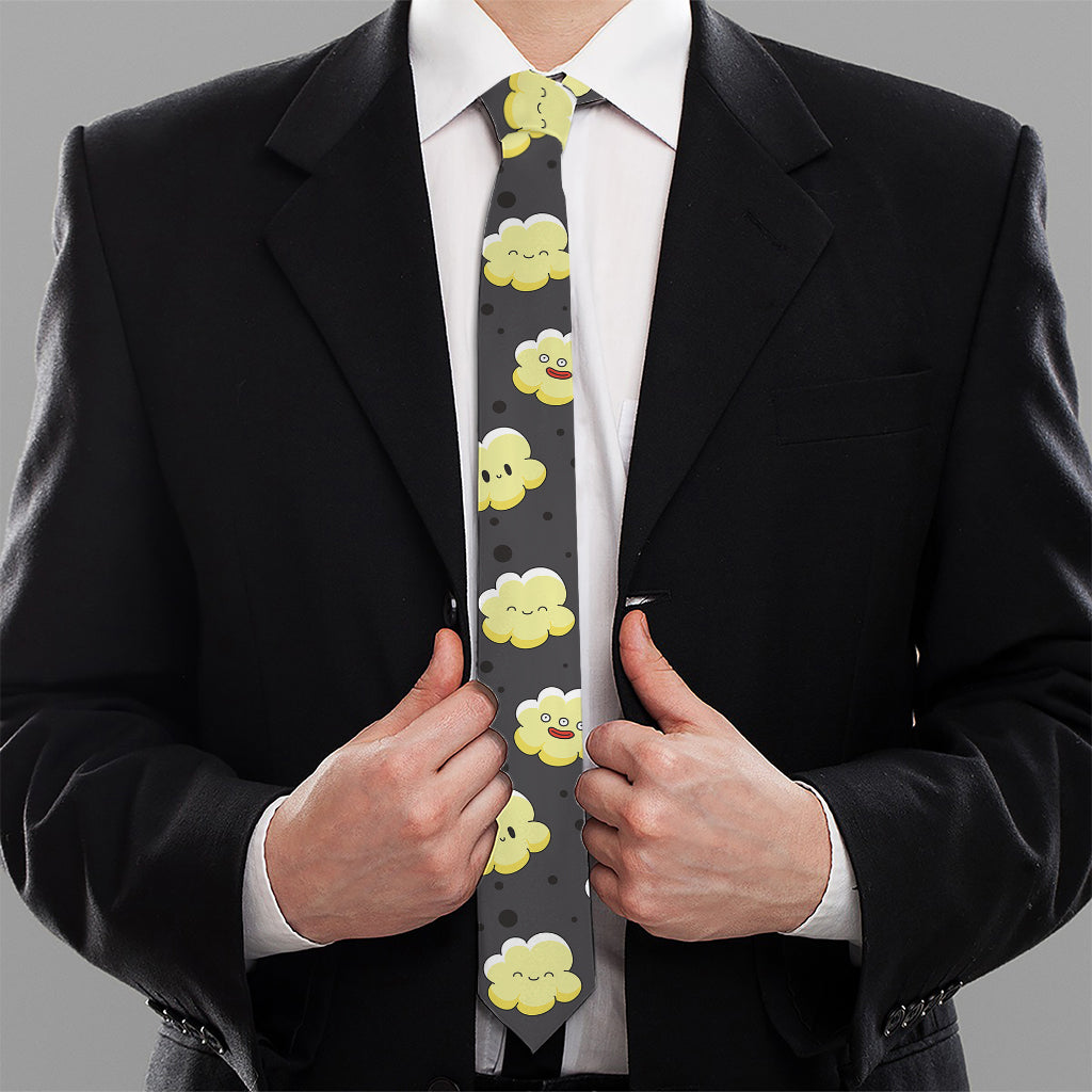 Cute Popcorn Pattern Print Necktie