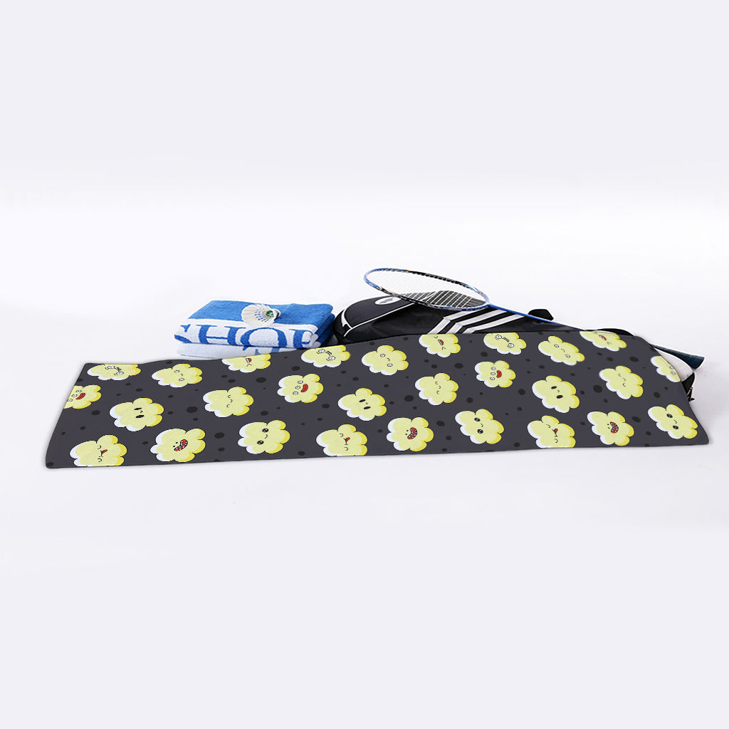 Cute Popcorn Pattern Print Sports Towel