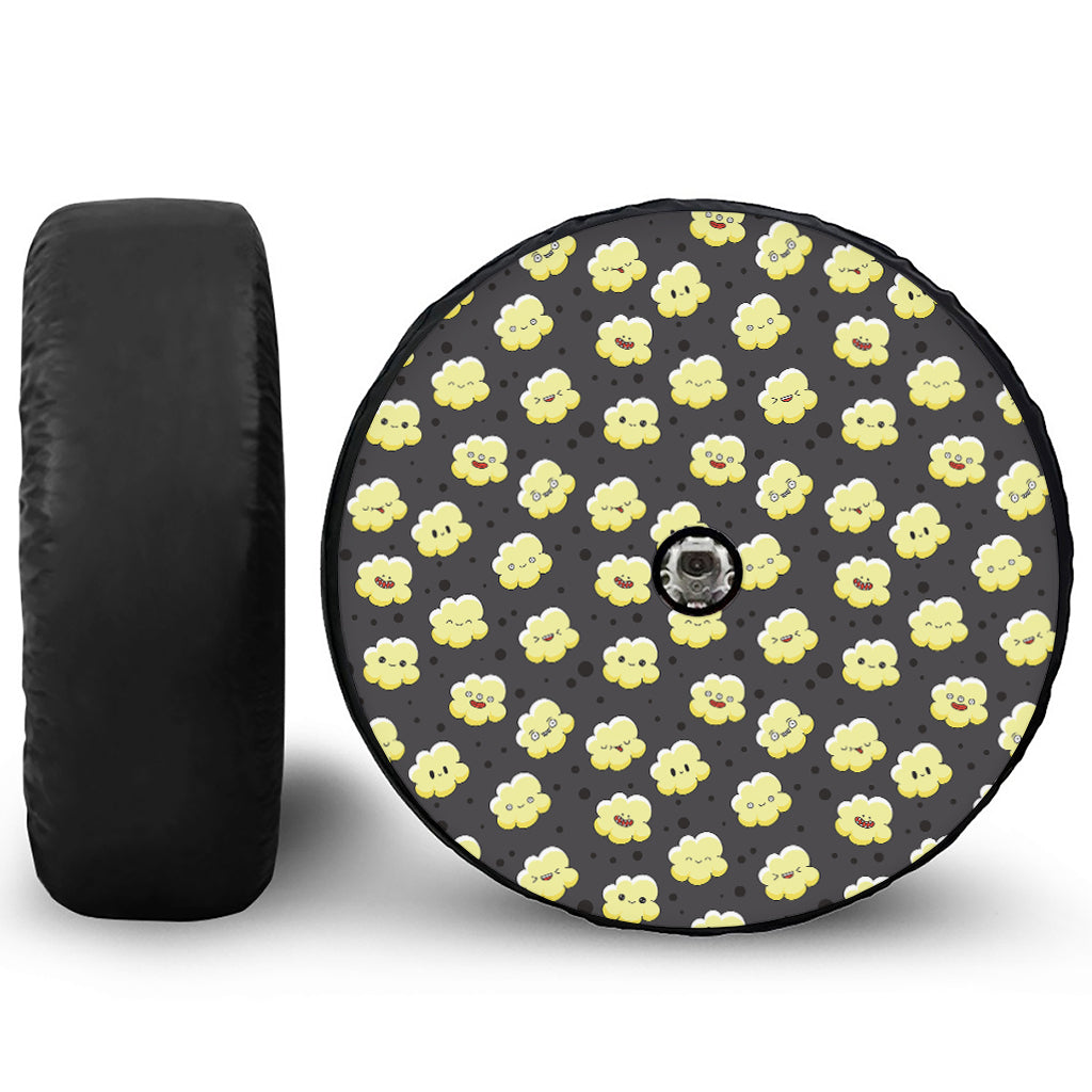 Cute Popcorn Pattern Print Tire Cover With Camera Hole
