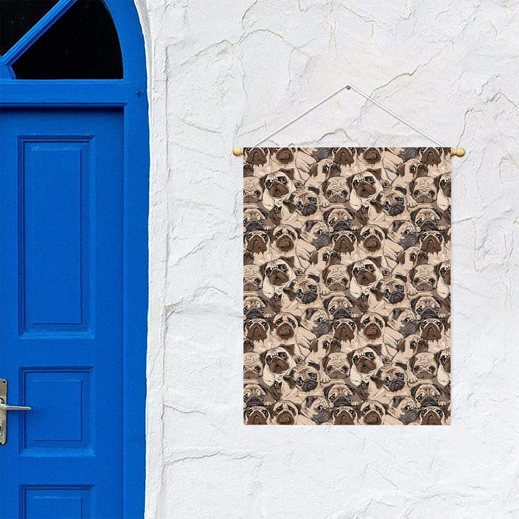Cute Pug Pattern Print Garden Flag