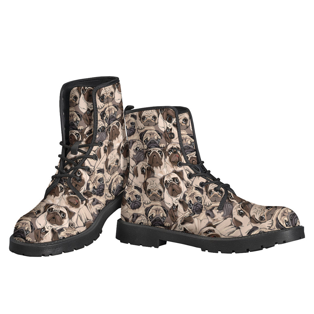 Cute Pug Pattern Print Backpack