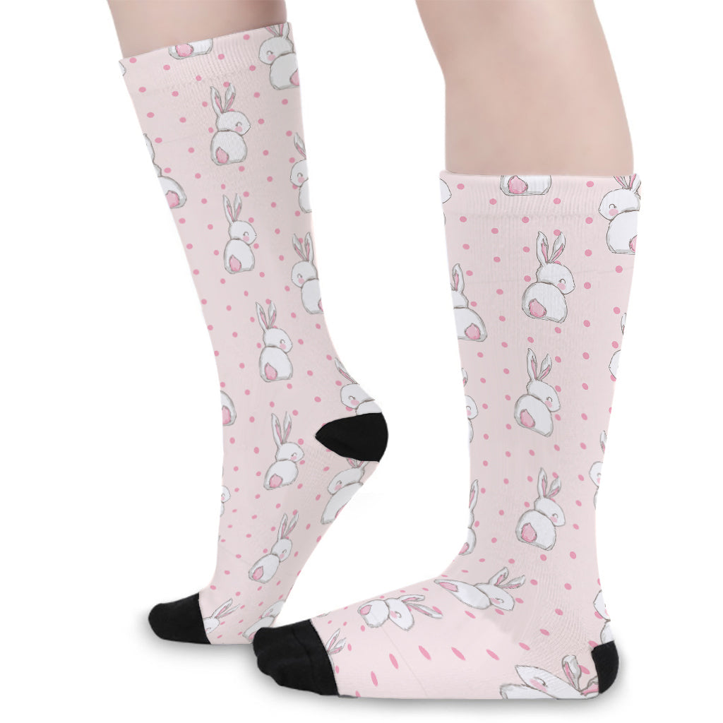 Cute Rabbit Pattern Print Long Socks