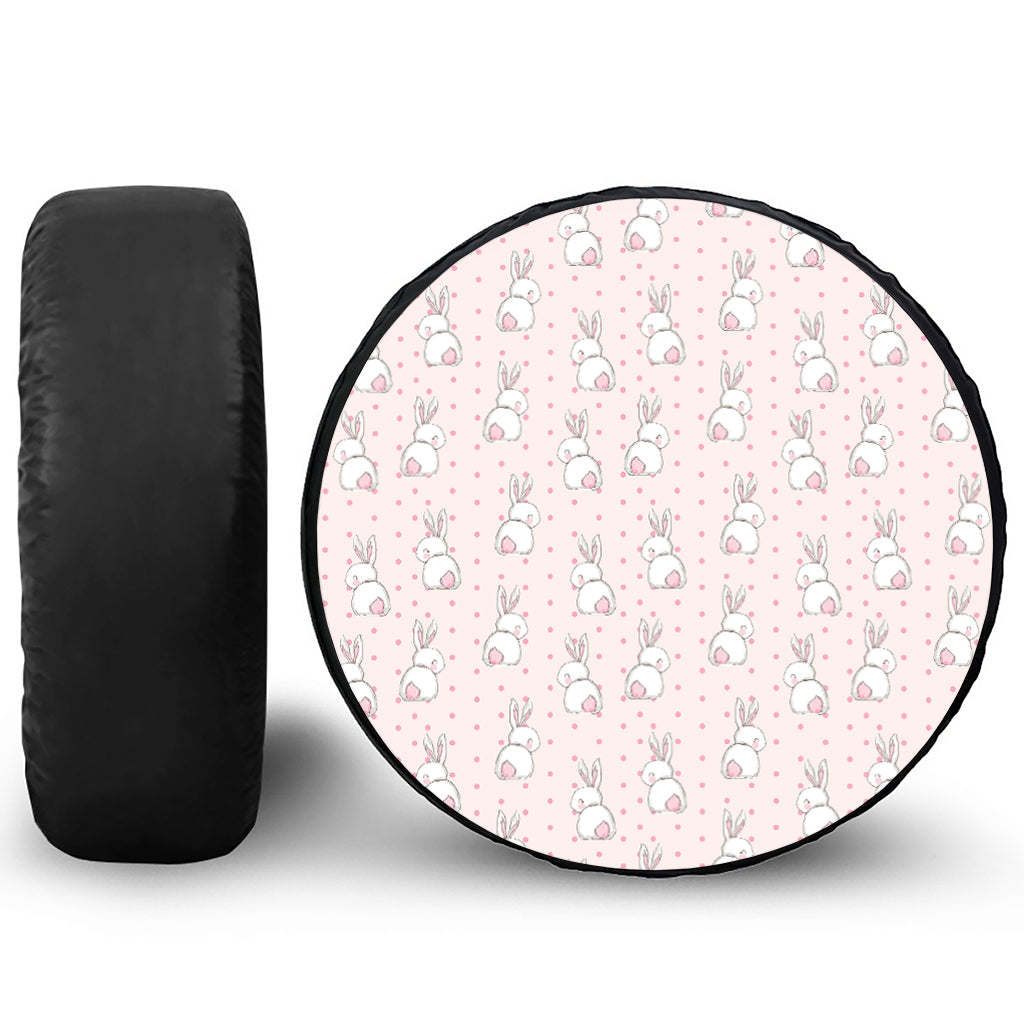 Cute Rabbit Pattern Print Tire Cover