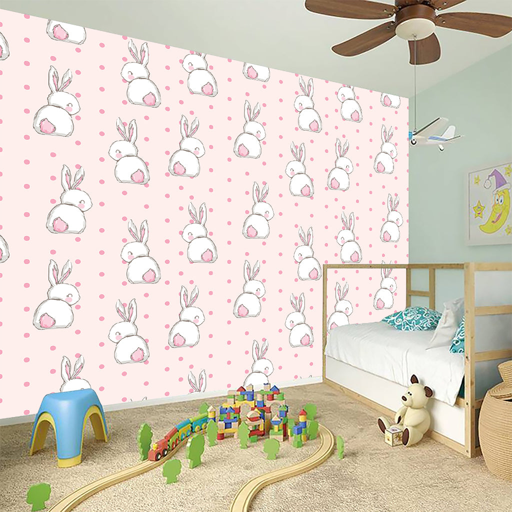 Cute Rabbit Pattern Print Wall Sticker