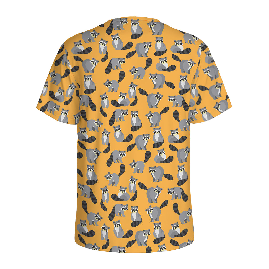 Cute Raccoon Pattern Print Men's Sports T-Shirt