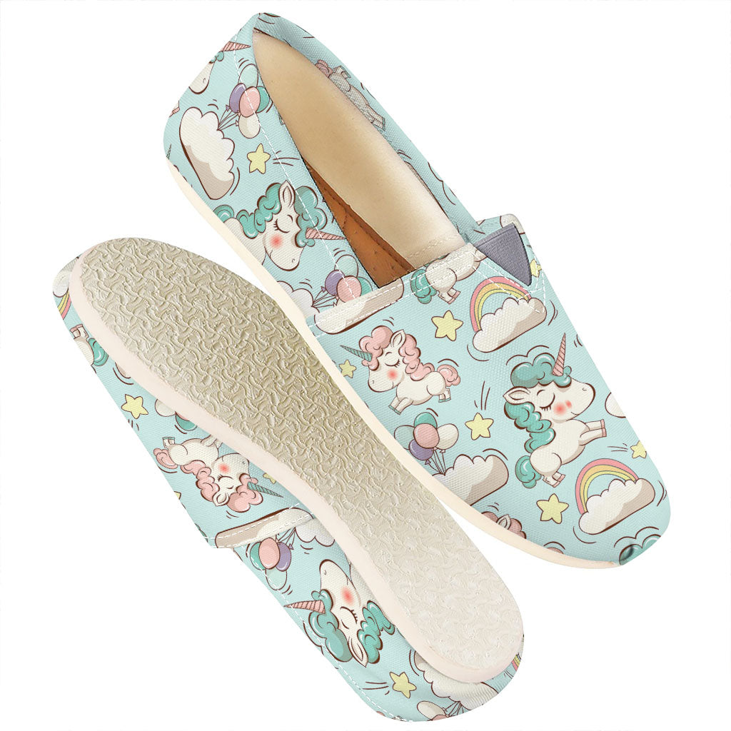 Cute Rainbow Unicorn Pattern Print Casual Shoes