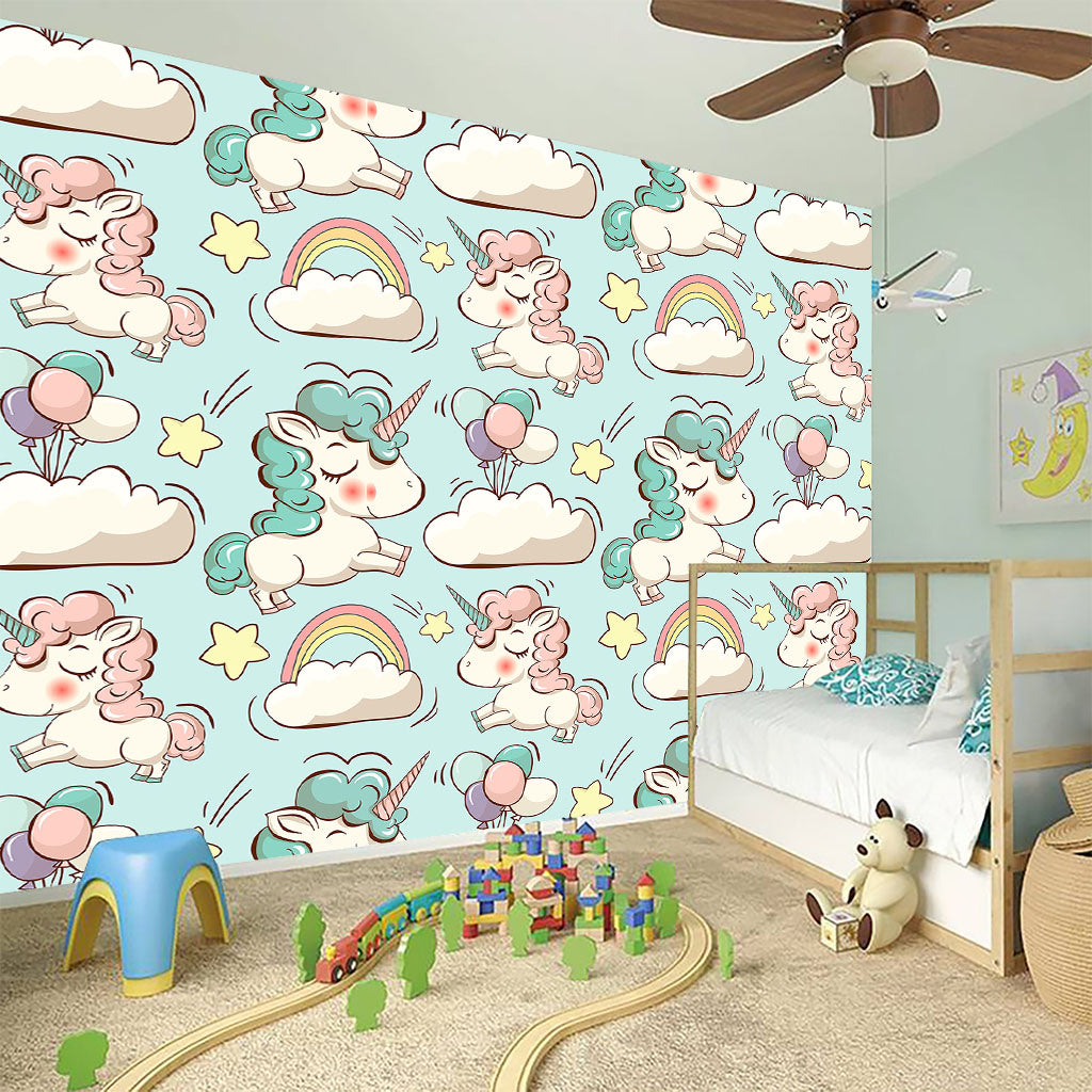 Cute Rainbow Unicorn Pattern Print Wall Sticker
