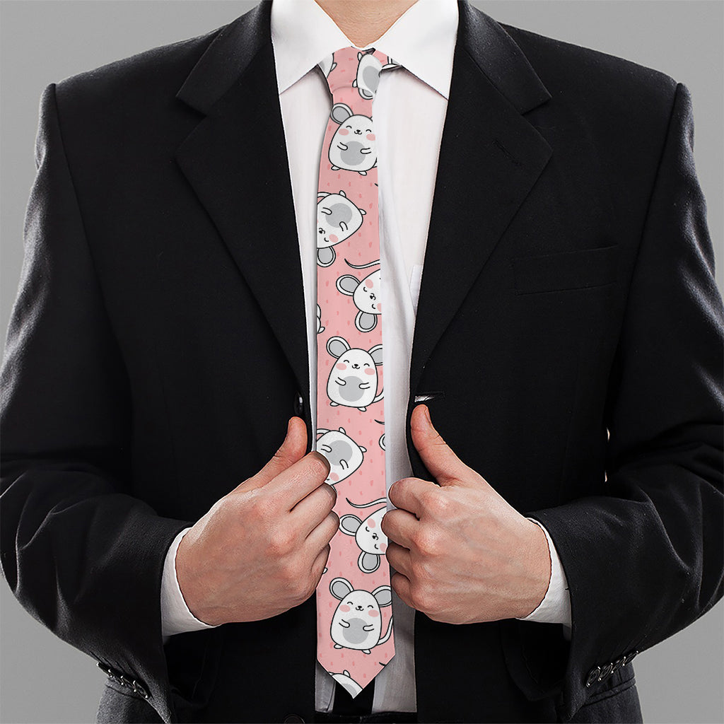Cute Rat Pattern Print Necktie