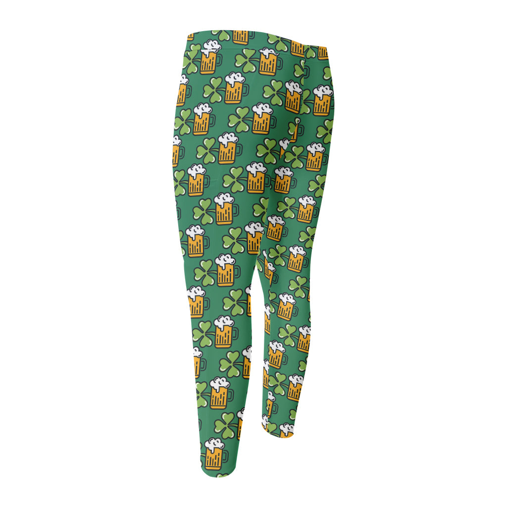 Cute Saint Patrick's Day Pattern Print Men's Compression Pants