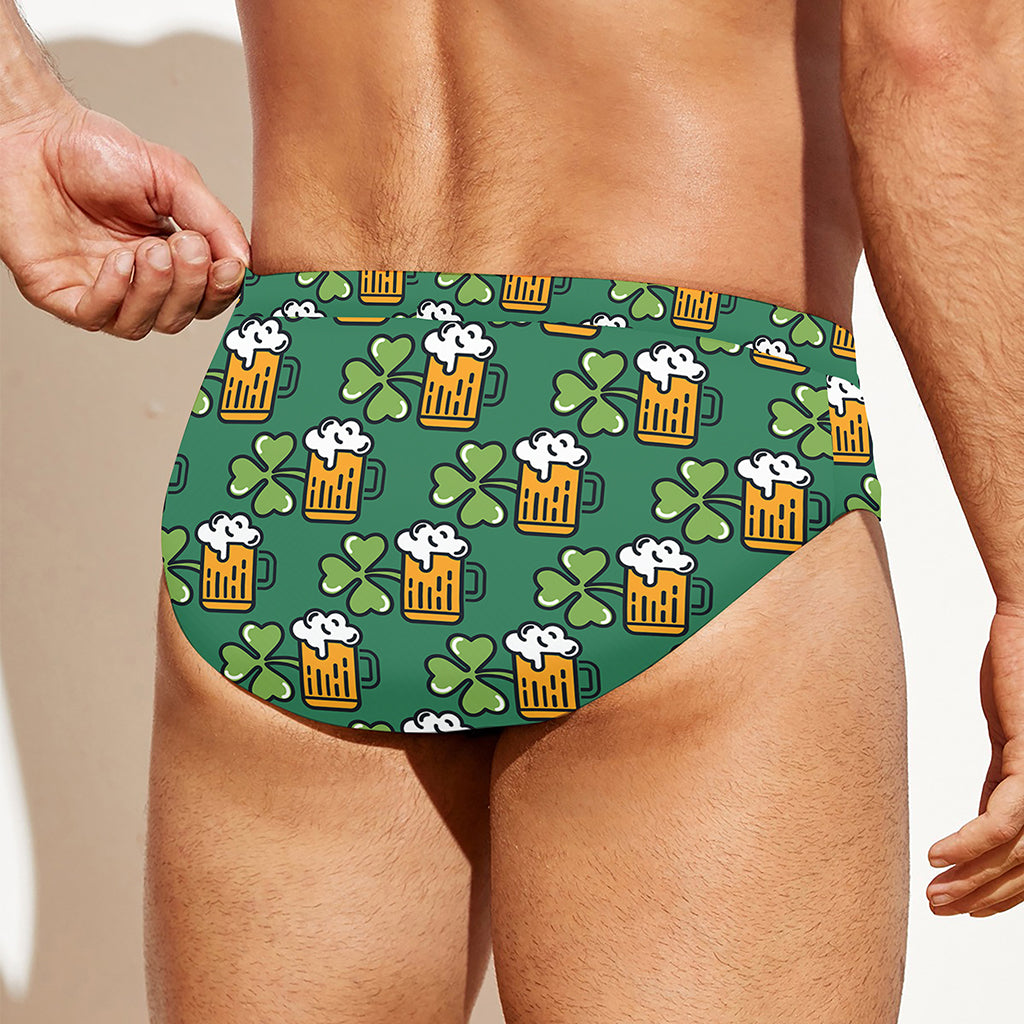 Cute Saint Patrick's Day Pattern Print Men's Swim Briefs