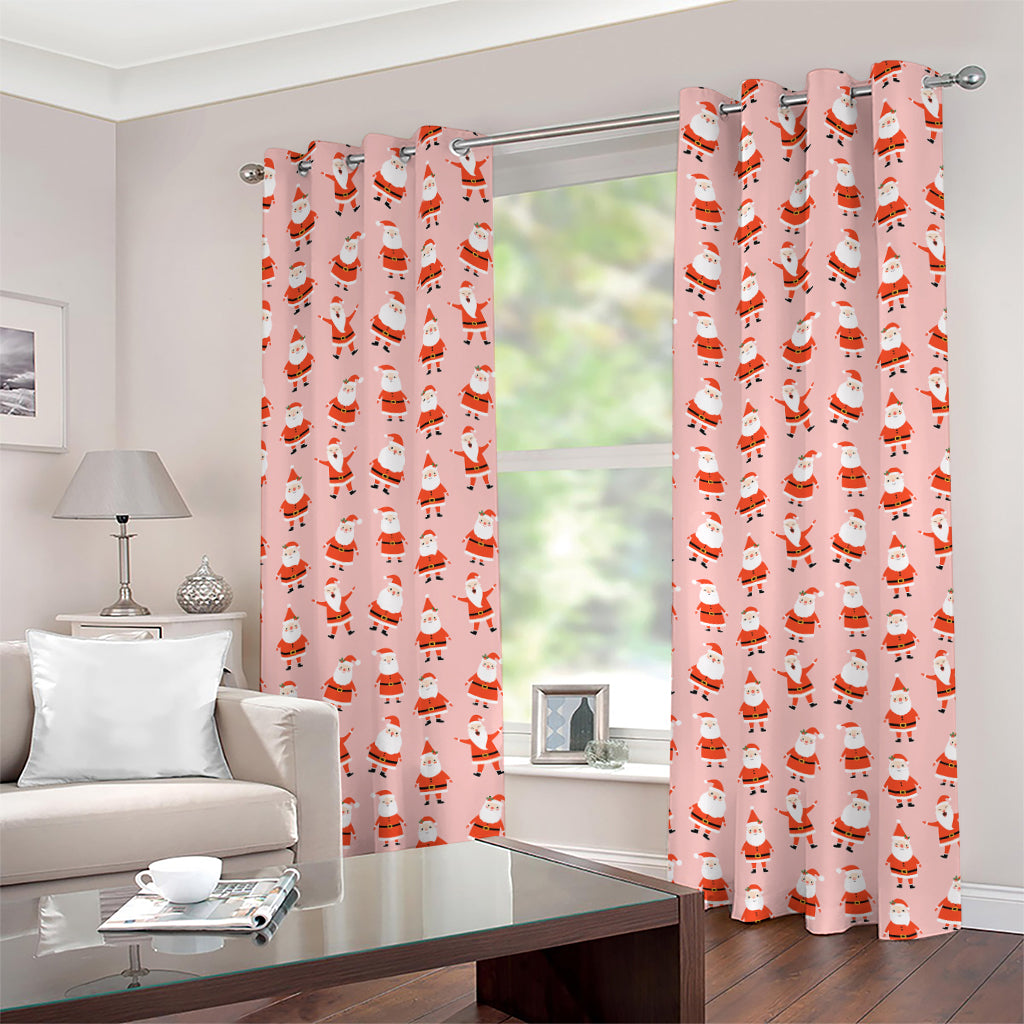 Cute Santa Claus Pattern Print Grommet Curtains