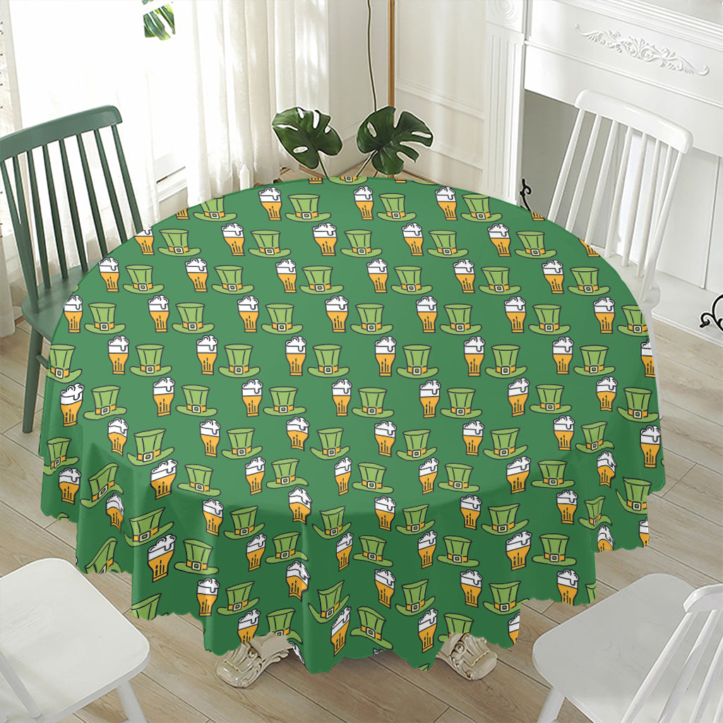 Cute Shamrock Saint Patrick's Day Print Waterproof Round Tablecloth