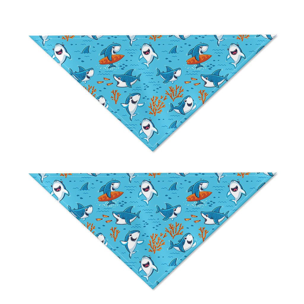 Cute Shark Pattern Print Dog Bandana