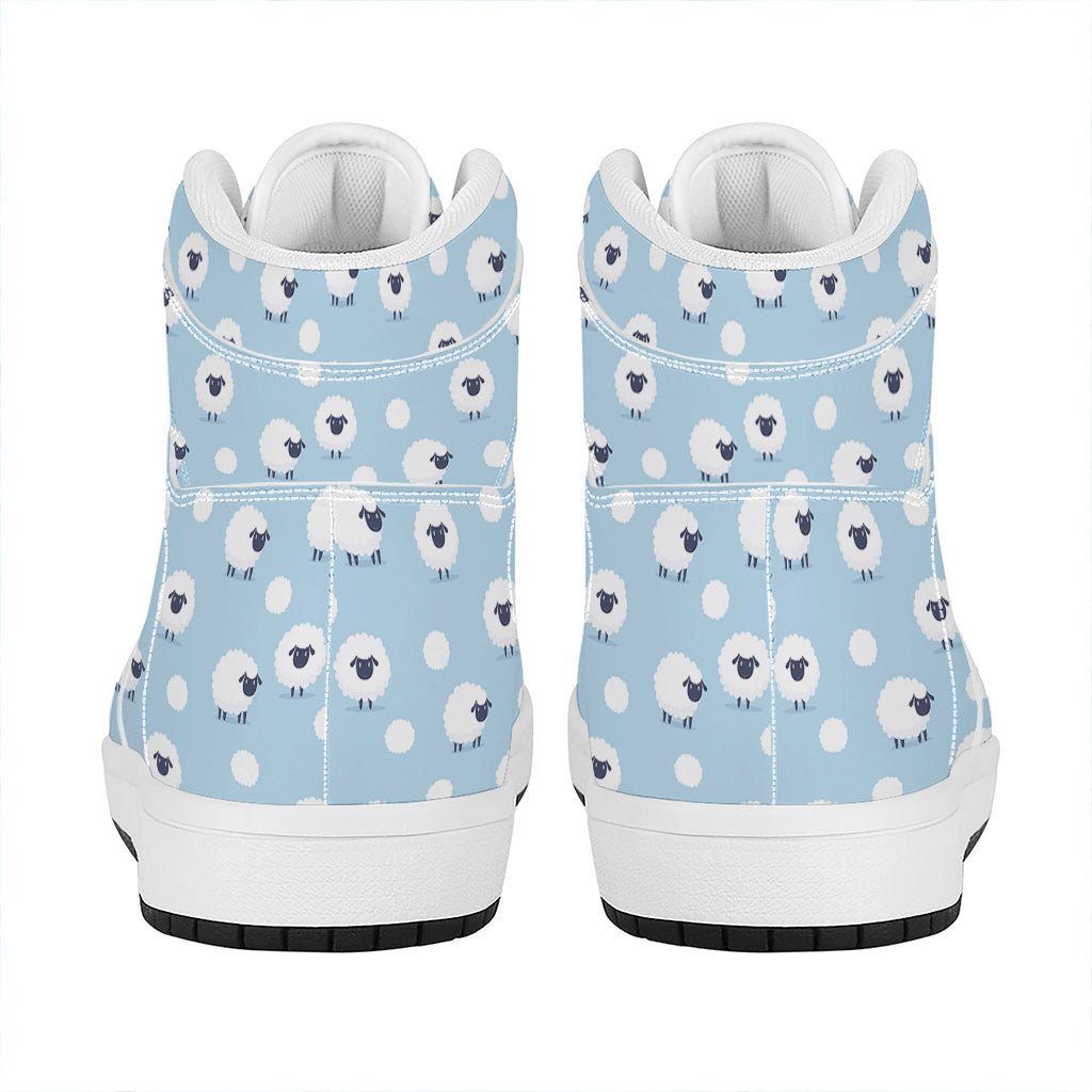 Cute Sheep Pattern Print High Top Leather Sneakers