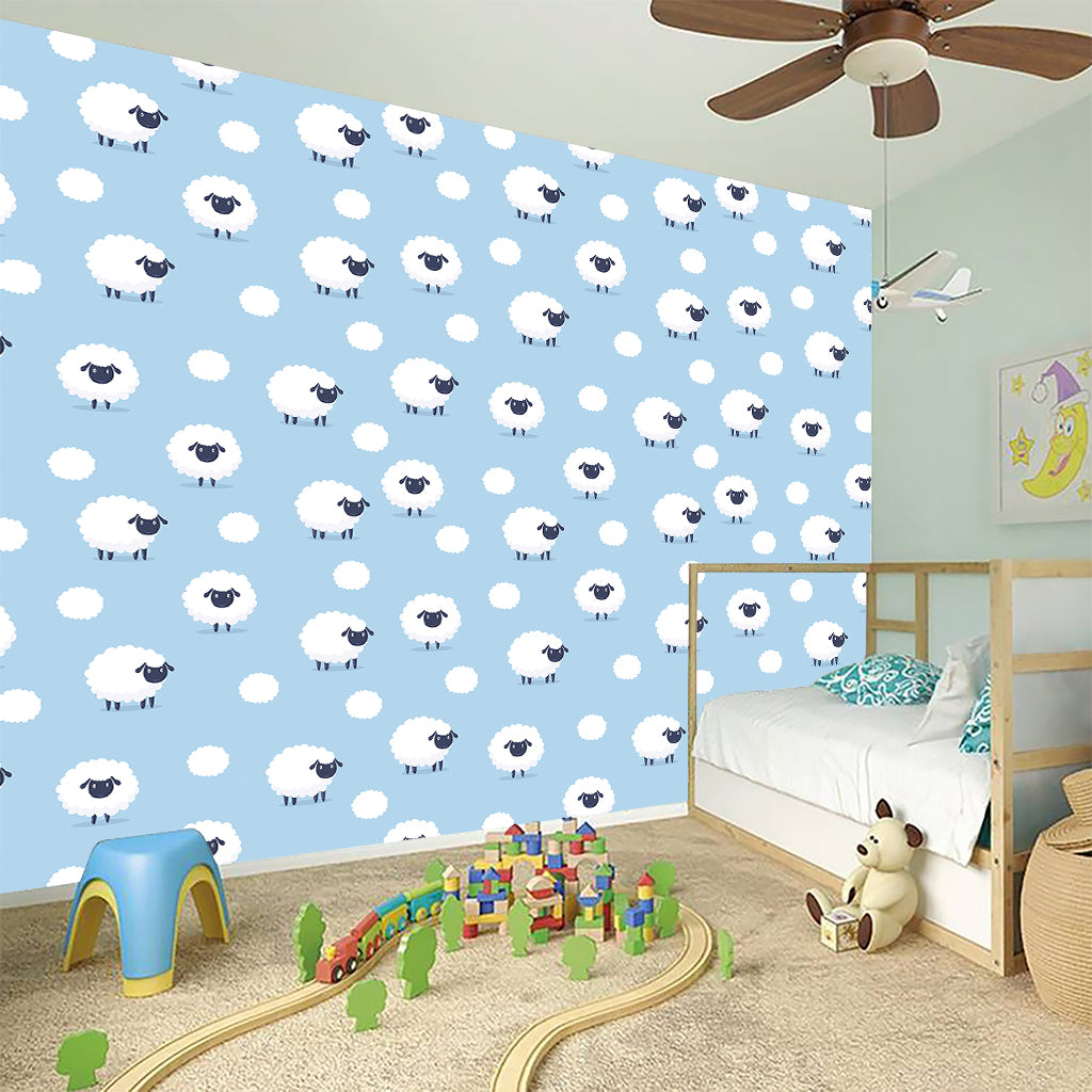 Cute Sheep Pattern Print Wall Sticker