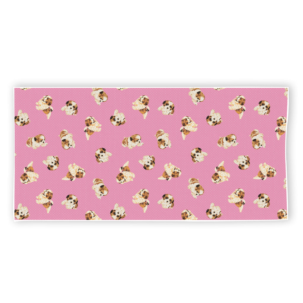 Cute Shih Tzu Pattern Print Beach Towel