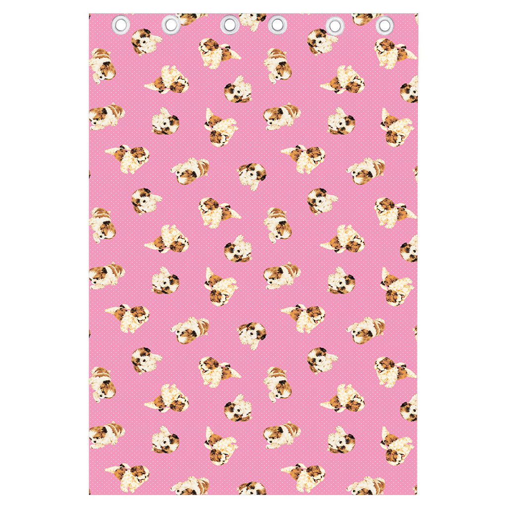 Cute Shih Tzu Pattern Print Curtain