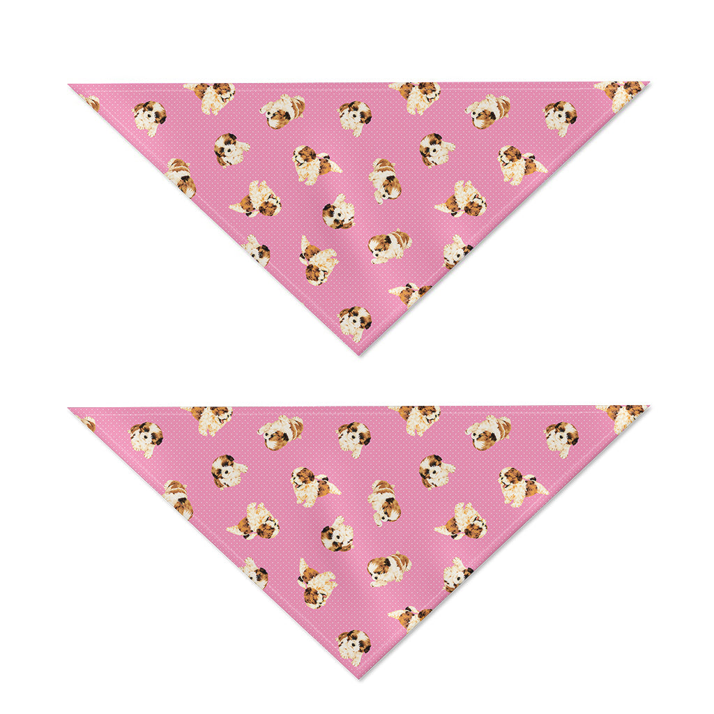 Cute Shih Tzu Pattern Print Dog Bandana
