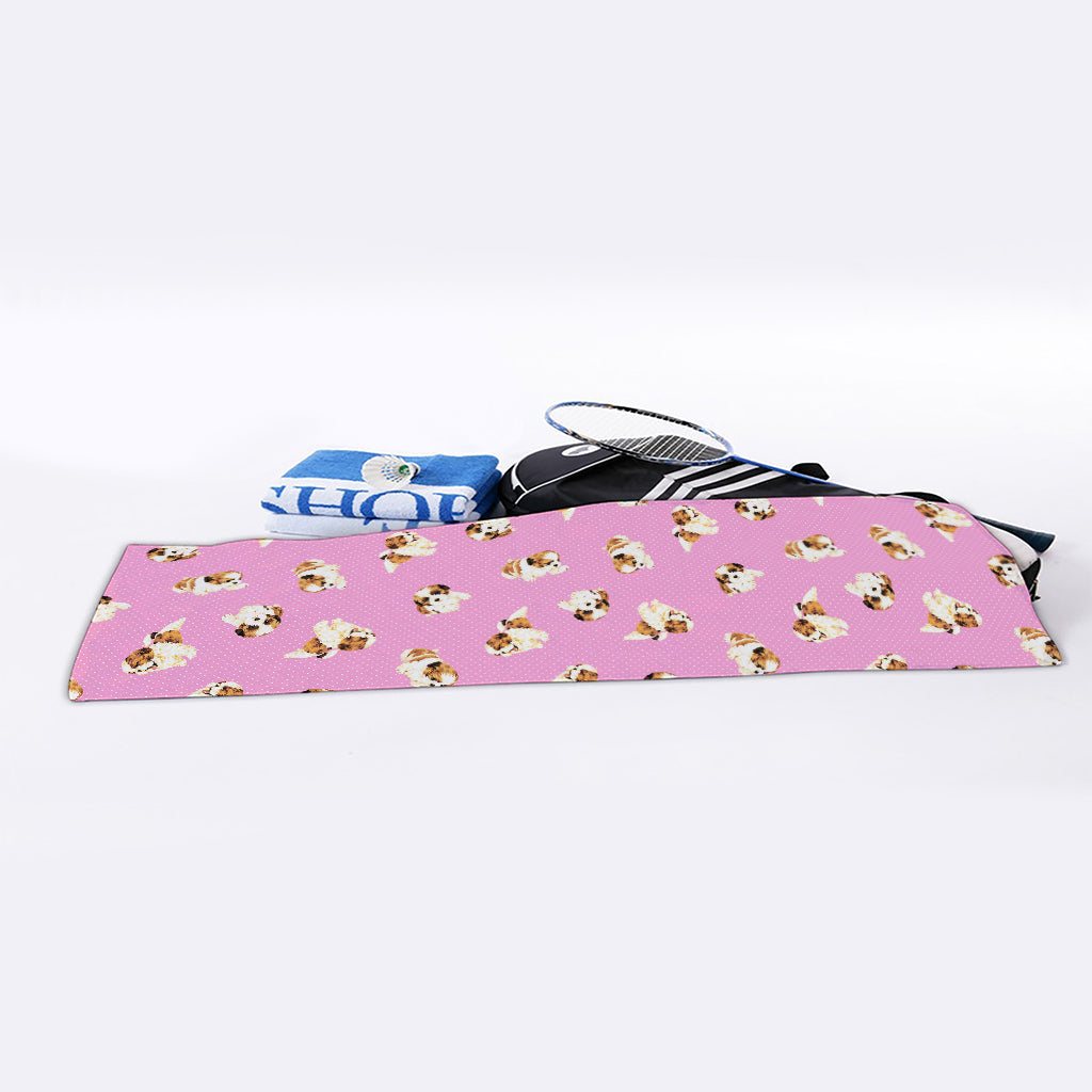 Cute Shih Tzu Pattern Print Sports Towel