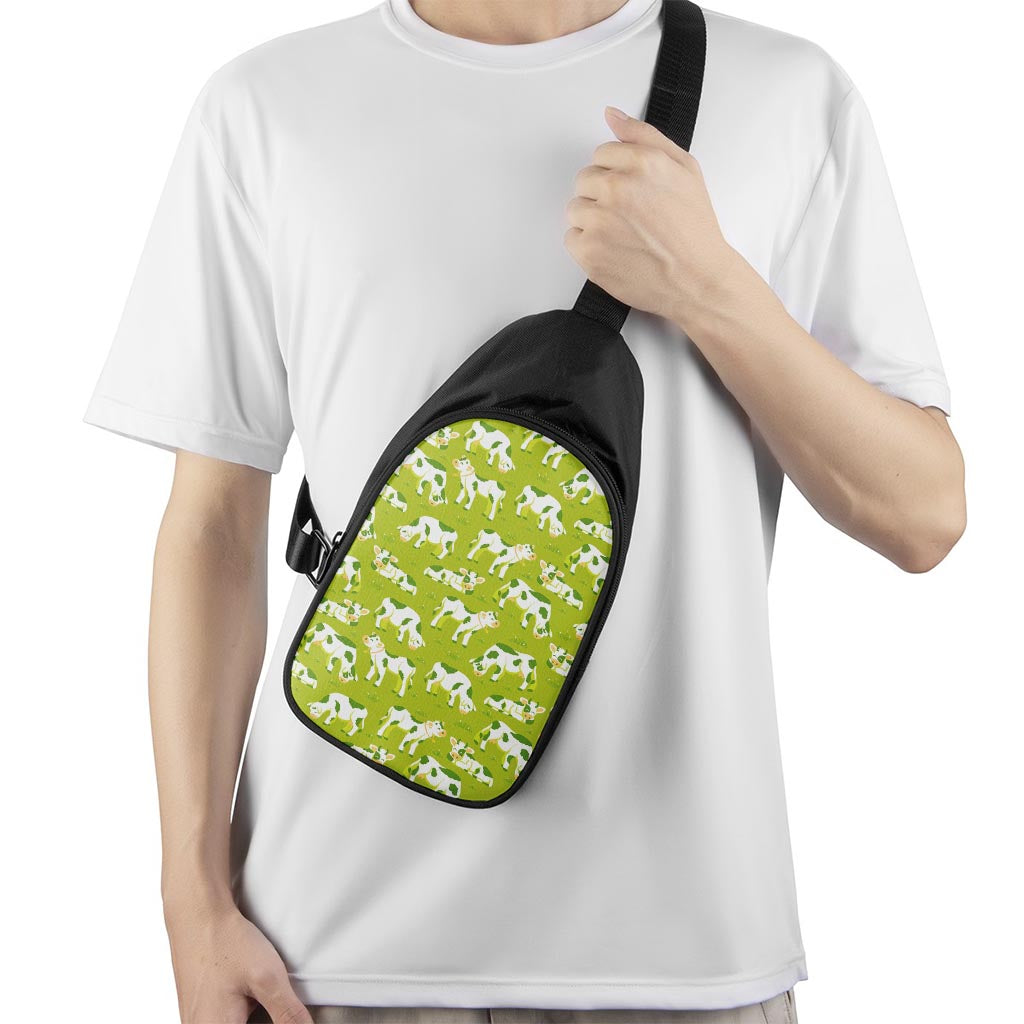 Cute Smiley Cow Pattern Print Chest Bag