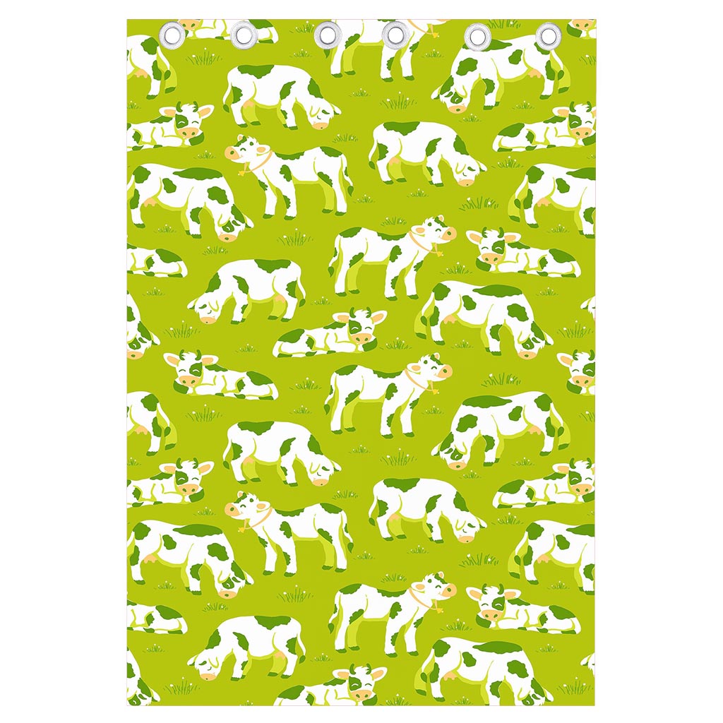 Cute Smiley Cow Pattern Print Curtain