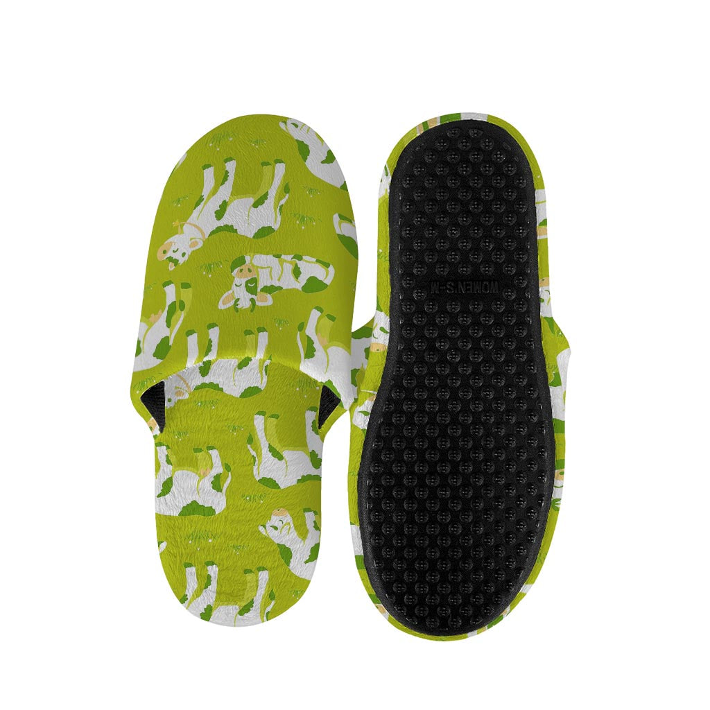 Cute Smiley Cow Pattern Print Slippers