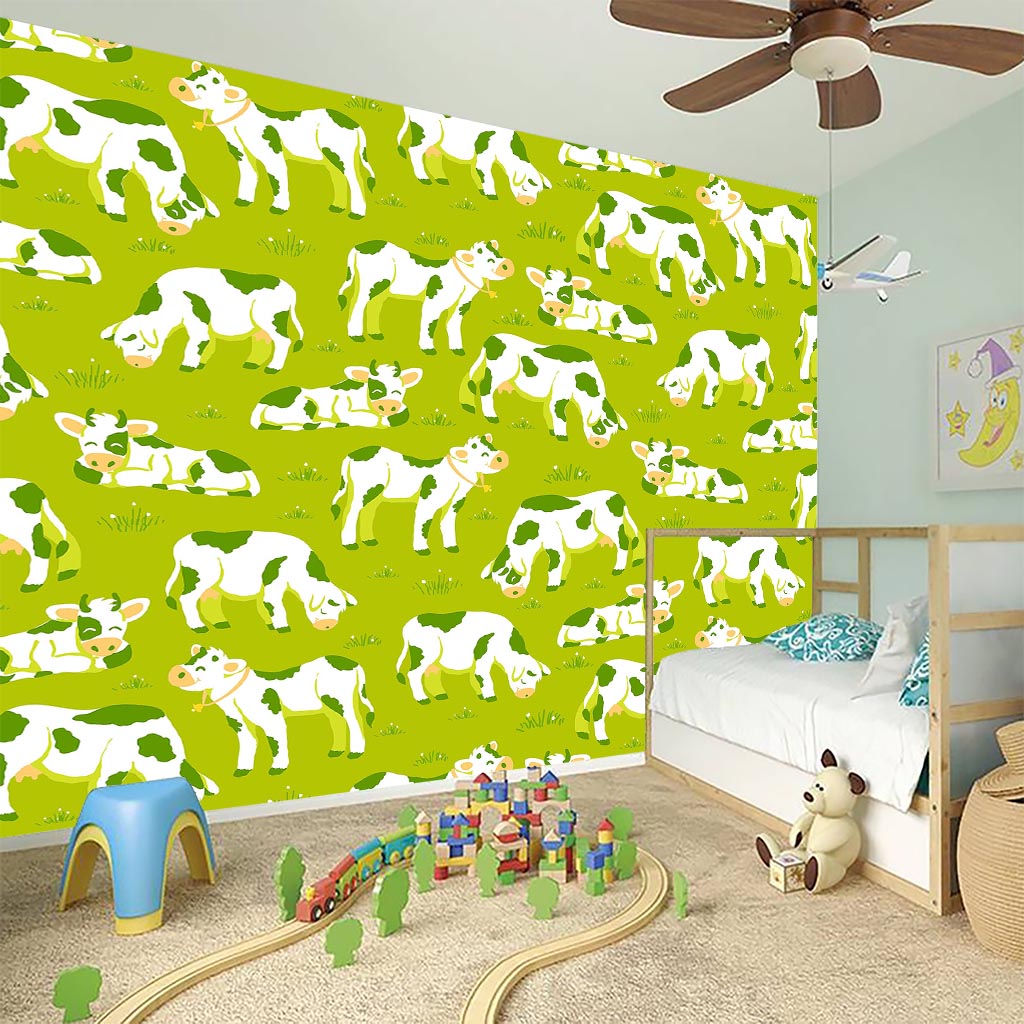Cute Smiley Cow Pattern Print Wall Sticker