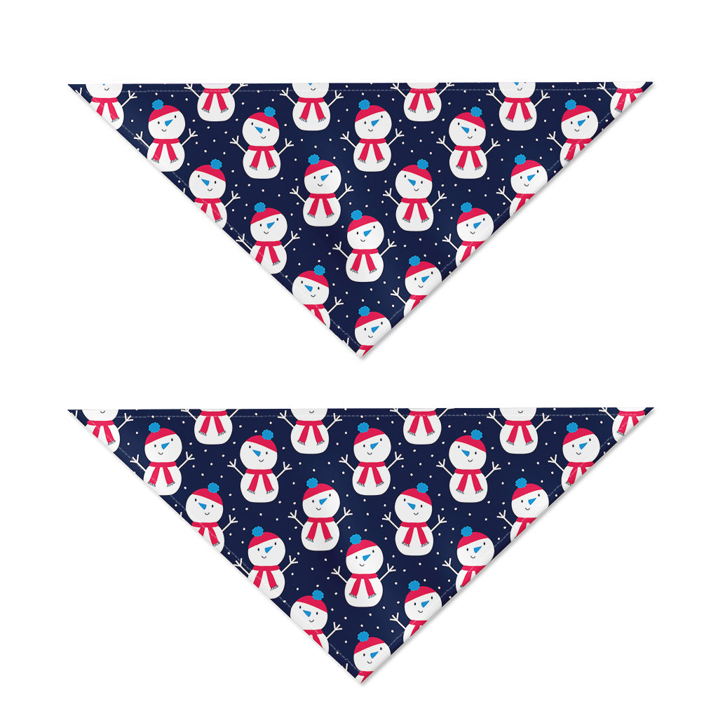 Cute Snowman Pattern Print Dog Bandana