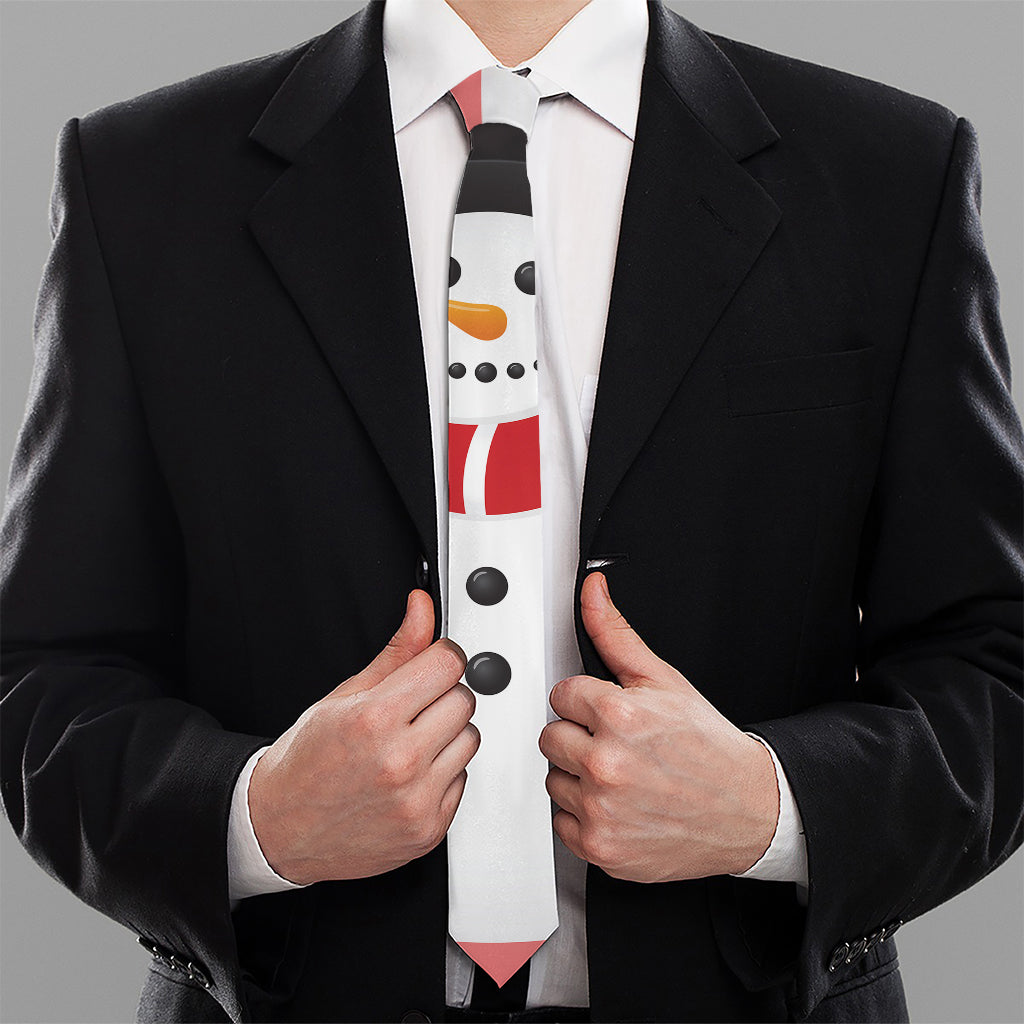Cute Snowman Print Necktie