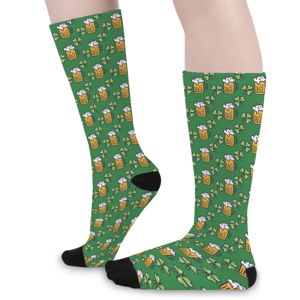 Cute St. Patrick's Day Pattern Print Long Socks