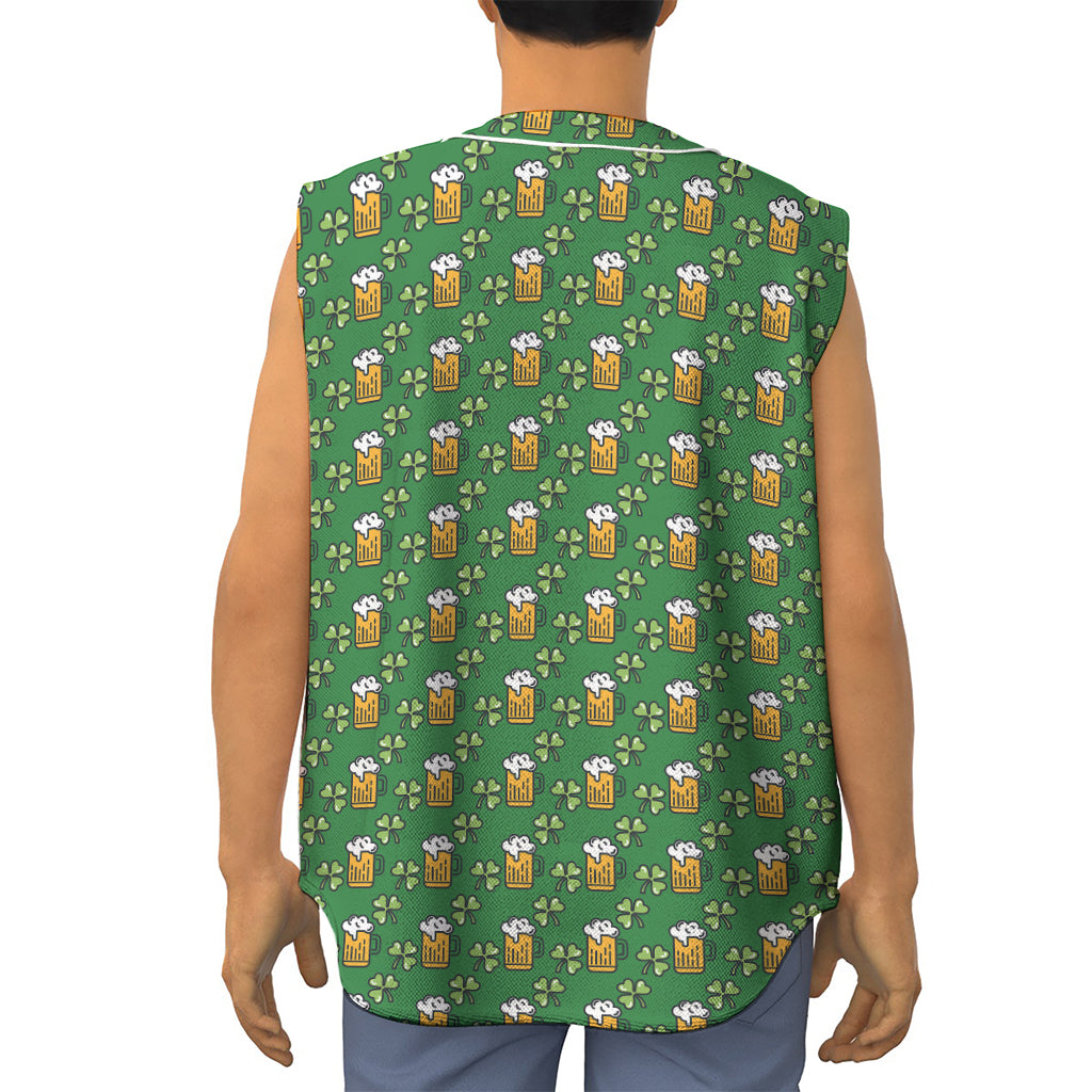 Cute St. Patrick's Day Pattern Print Sleeveless Baseball Jersey