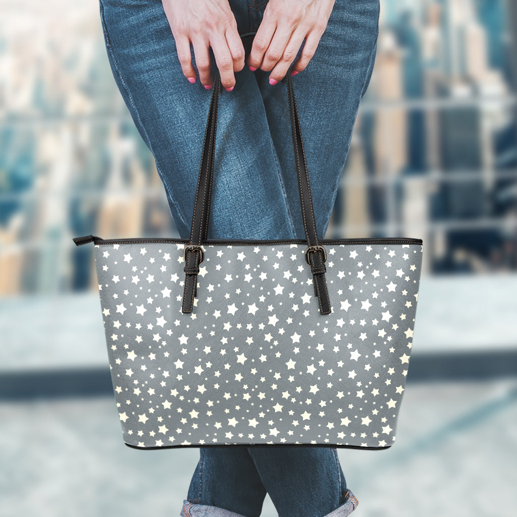 Cute Star Pattern Print Leather Tote Bag
