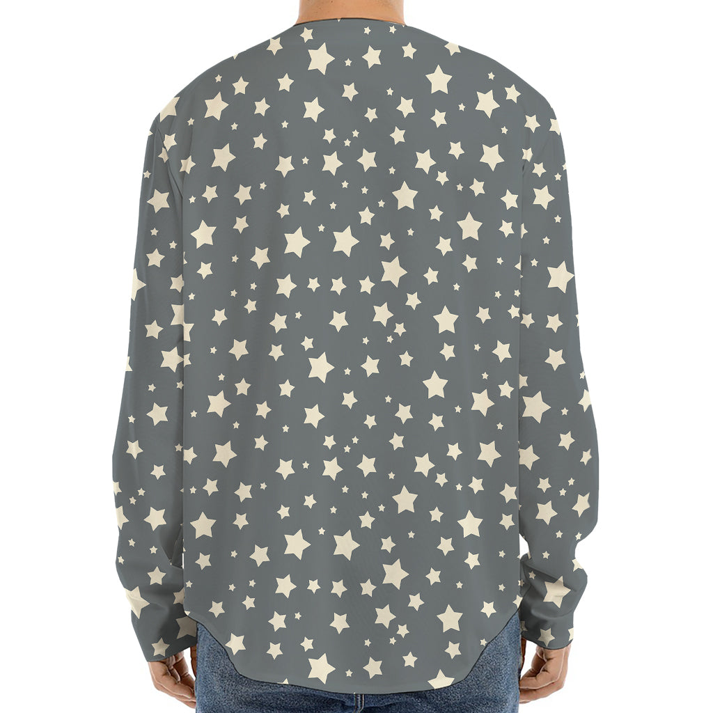Cute Star Pattern Print Long Sleeve Baseball Jersey