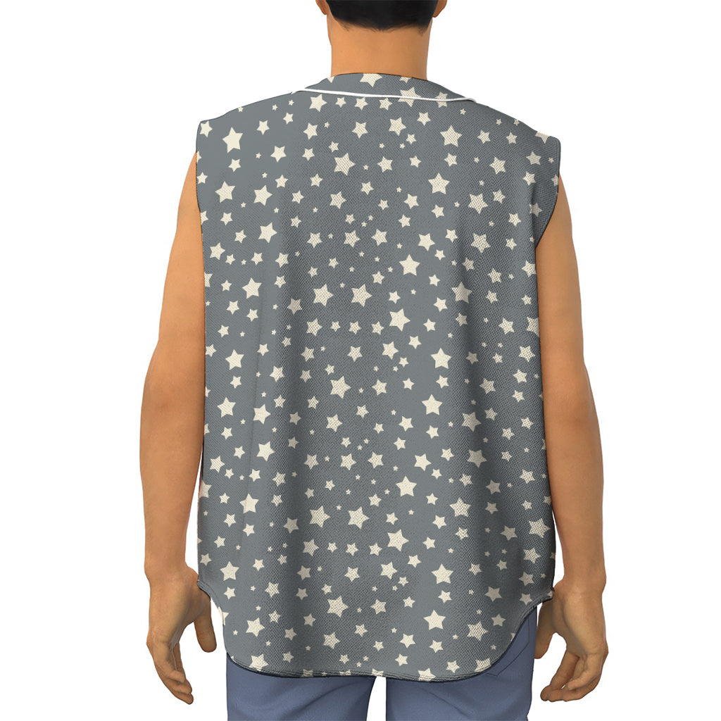 Cute Star Pattern Print Sleeveless Baseball Jersey