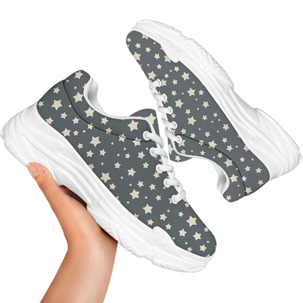 Cute Star Pattern Print White Chunky Shoes