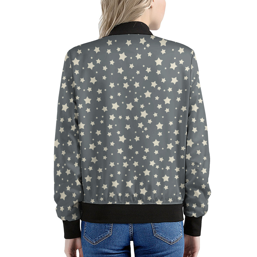 Cute Star Pattern Print Women's Bomber Jacket