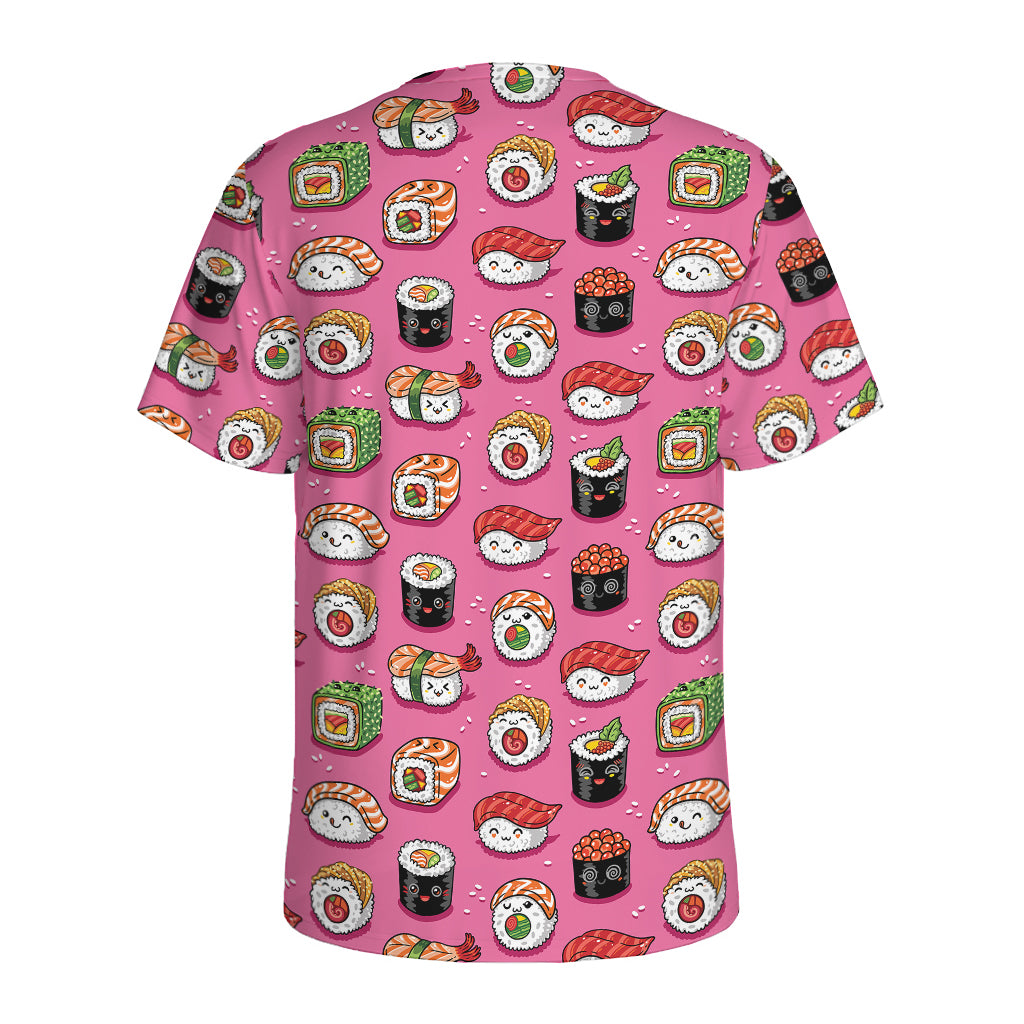 Cute Sushi And Rolls Pattern Print Men's Sports T-Shirt