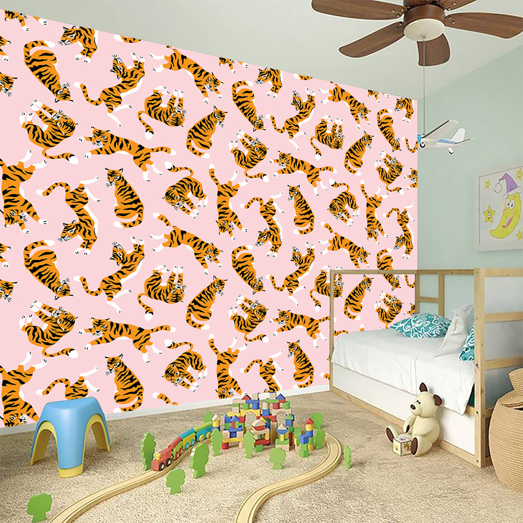 Cute Tiger Pattern Print Wall Sticker