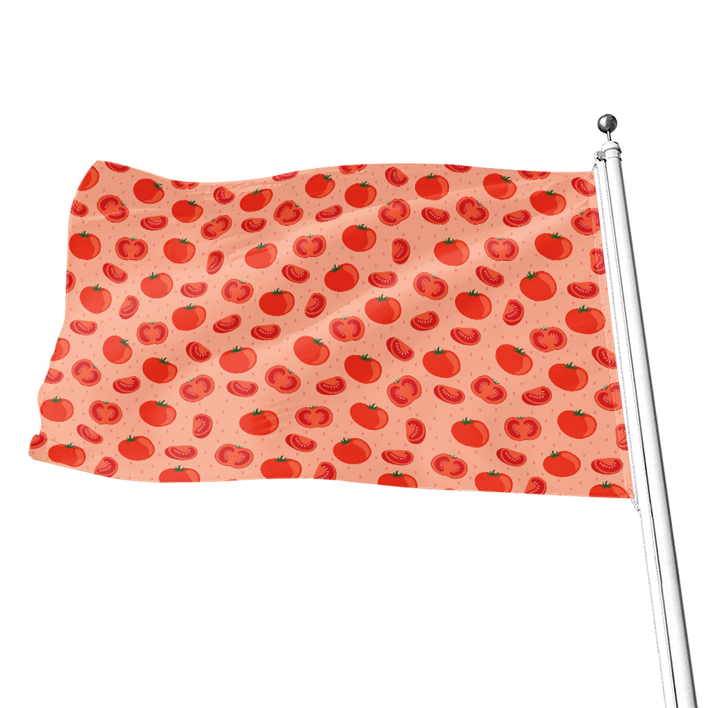 Cute Tomato Pattern Print Flag