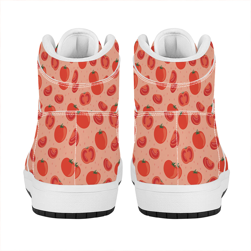 Cute Tomato Pattern Print High Top Leather Sneakers