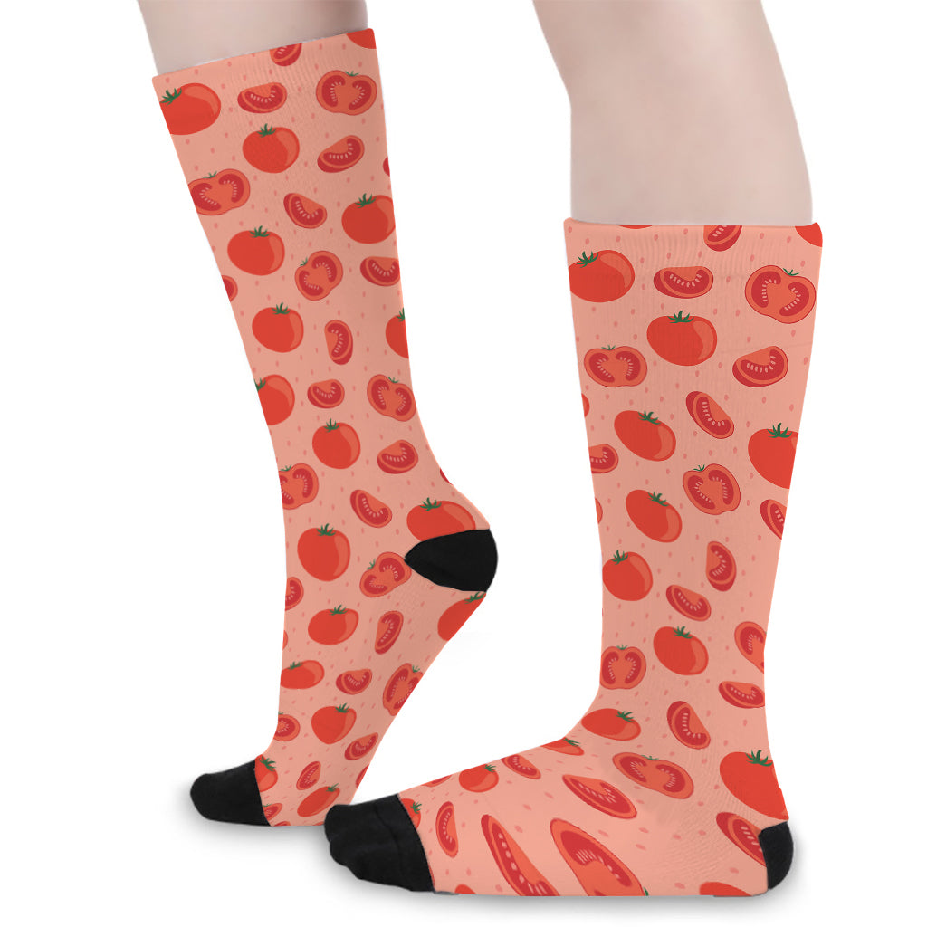 Cute Tomato Pattern Print Long Socks