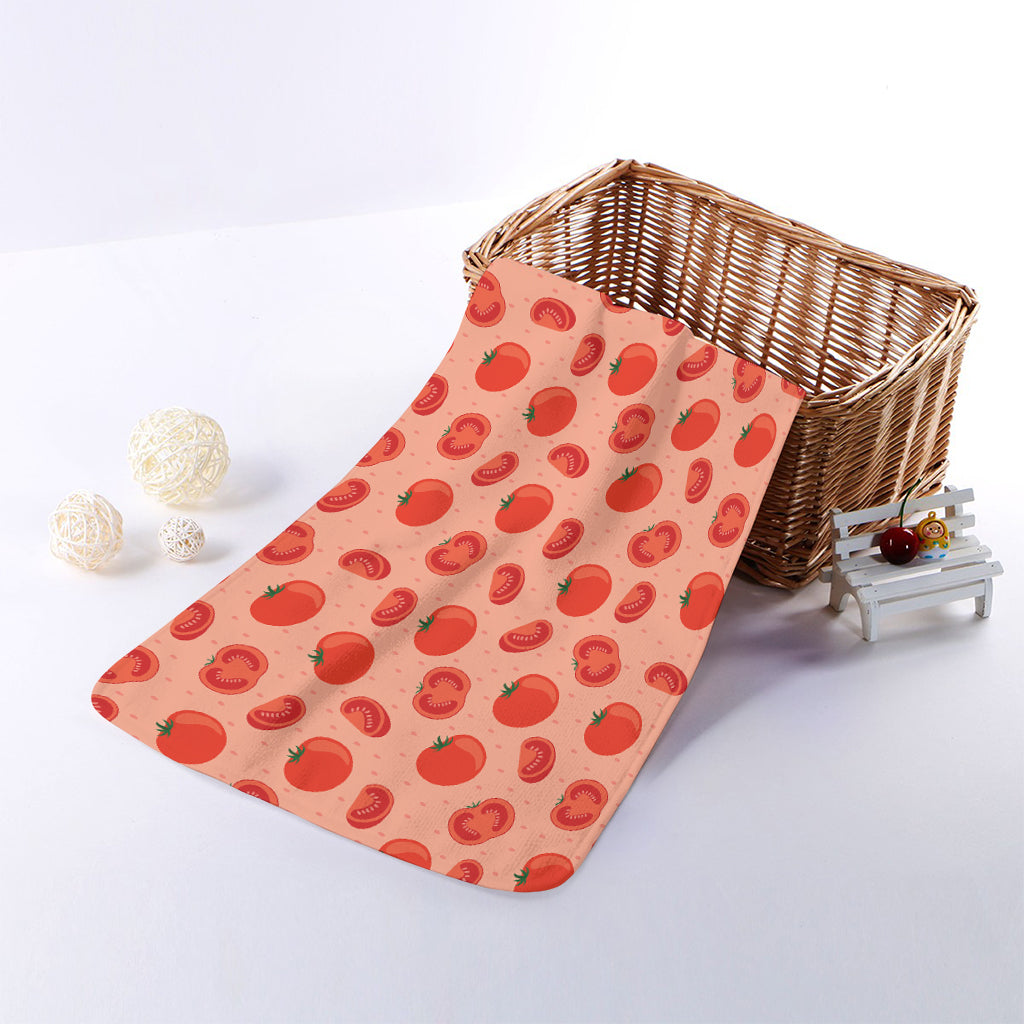 Cute Tomato Pattern Print Towel