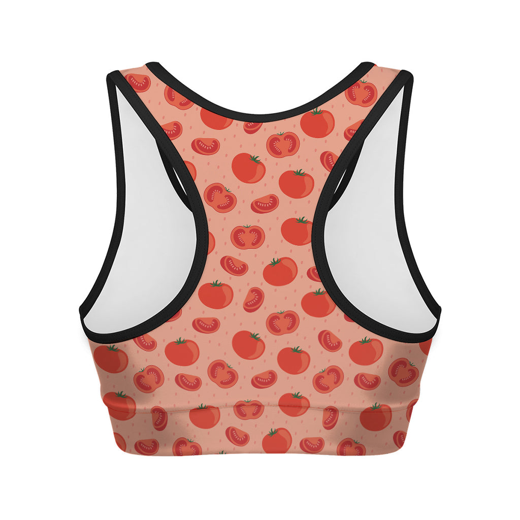 Cute Tomato Pattern Print Women's Sports Bra