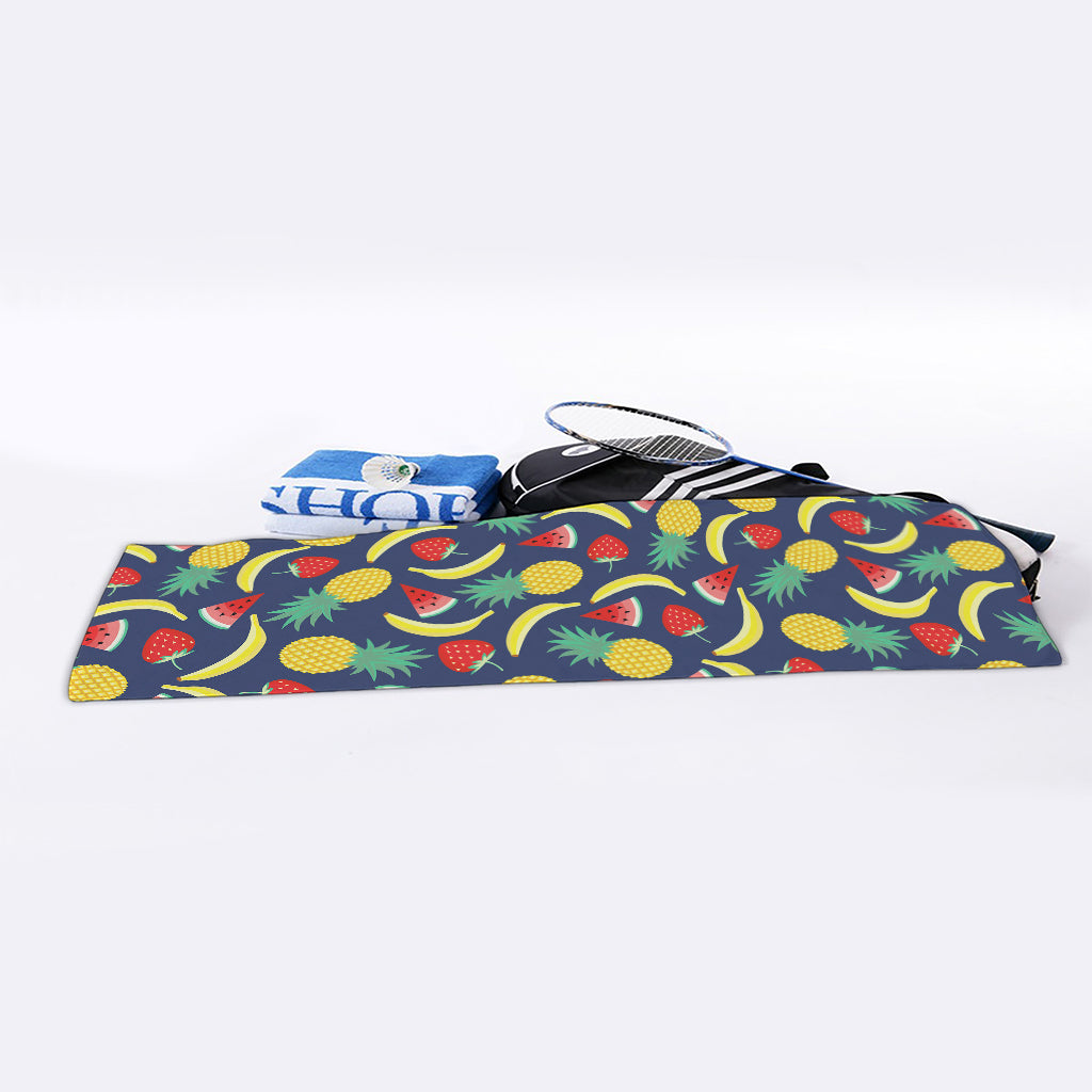 Cute Tropical Fruits Pattern Print Sports Towel
