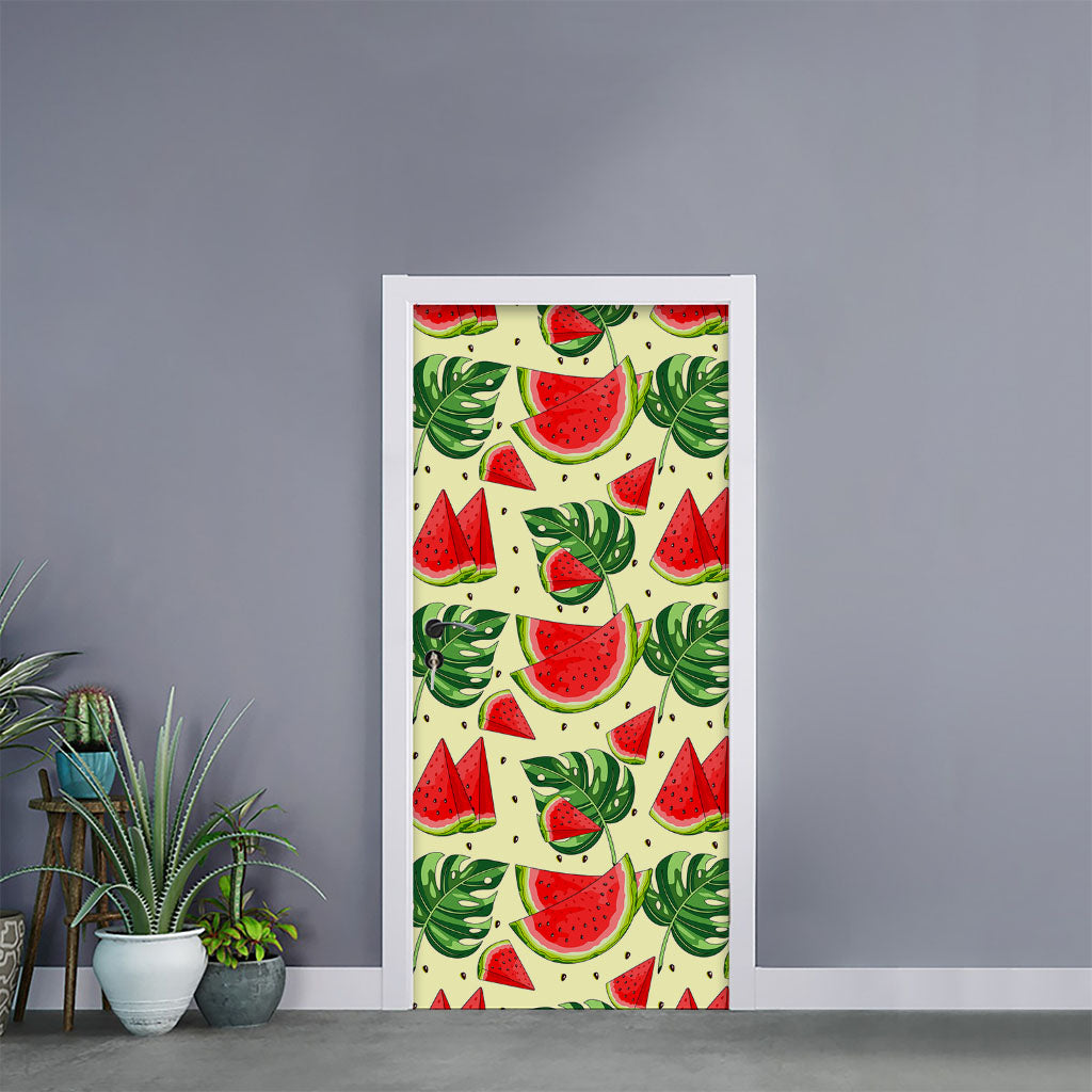 Cute Tropical Watermelon Pattern Print Door Sticker