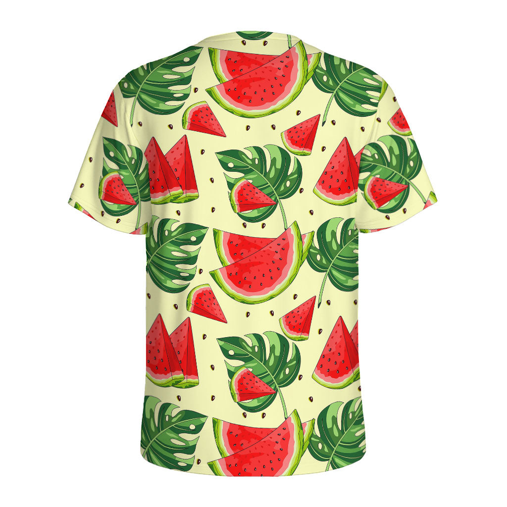 Cute Tropical Watermelon Pattern Print Men's Sports T-Shirt