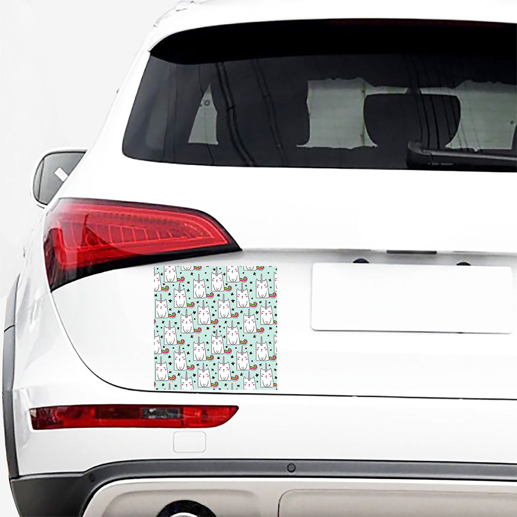 Cute Unicorn Cat Pattern Print Car Sticker