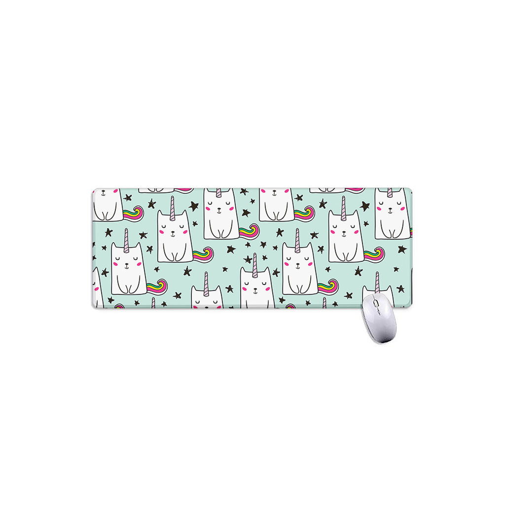 Cute Unicorn Cat Pattern Print Extended Mouse Pad
